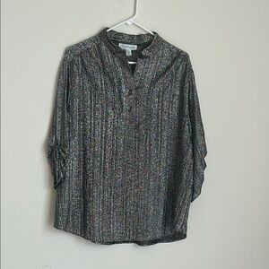 Vintage Lady Caribou Shimmering Metallic Blouse size L